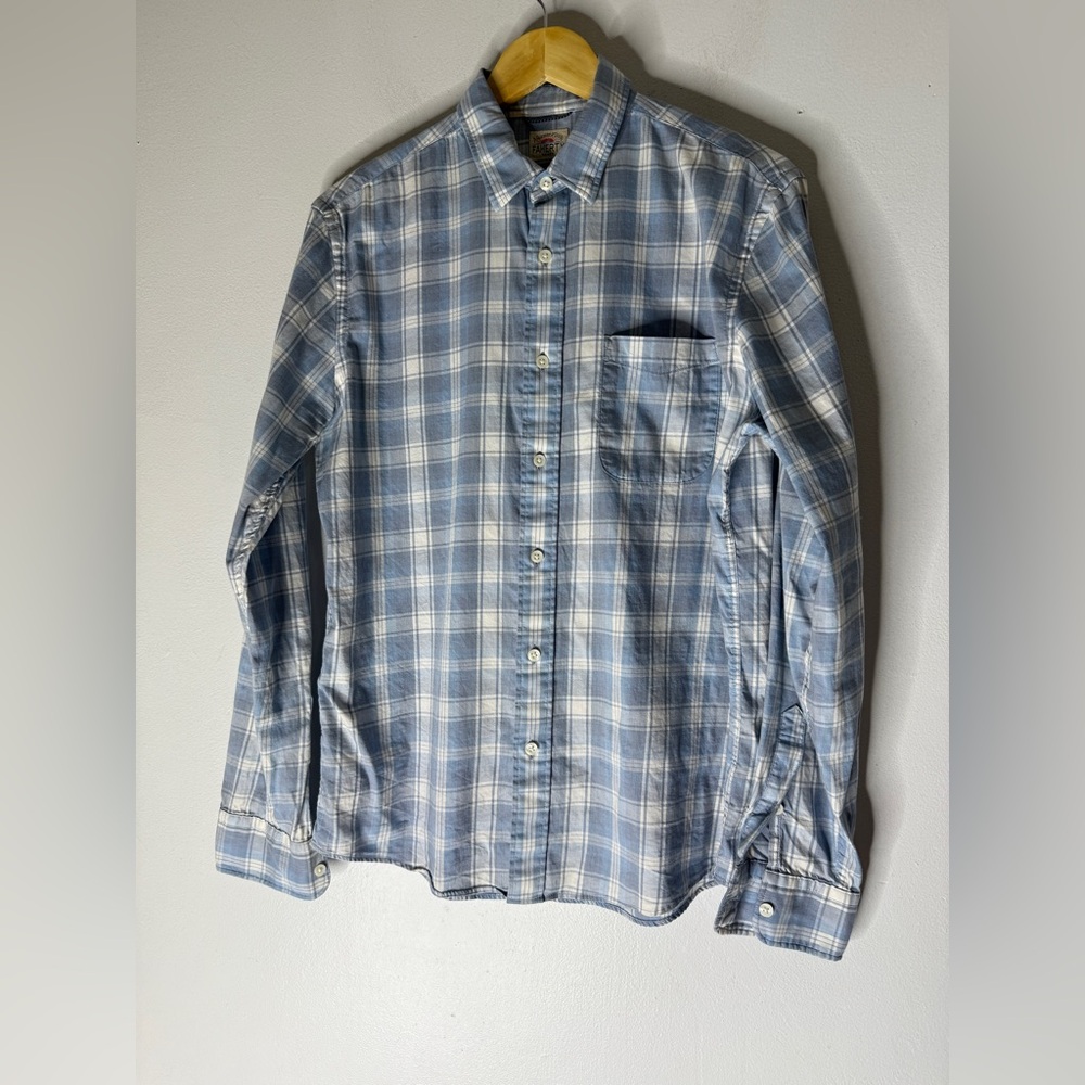 Faherty Men’s Collar Long Sleeve Button Down Blue Plaid‎ Size Medium